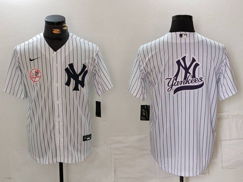 Men New York Yankees Blank White Stripe Game 2024 Nike MLB Jersey style 10->new york yankees->MLB Jersey